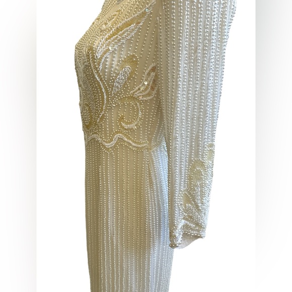 Vintage Carlos Giavanni Italy Pearl beaded dress - Picture 3 of 9
